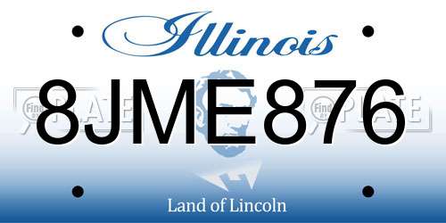 8JME876 Illinois License Plate