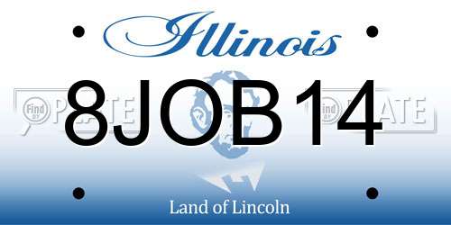 8JOB14 Illinois License Plate