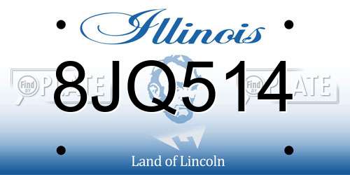 8JQ514 Illinois License Plate