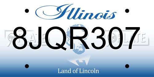 8JQR307 Illinois License Plate