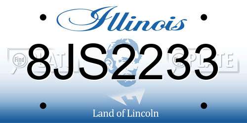 8JS2233 Illinois License Plate