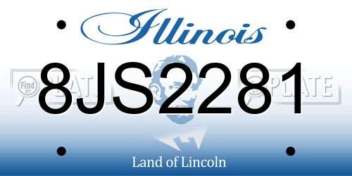 8JS2281 Illinois License Plate