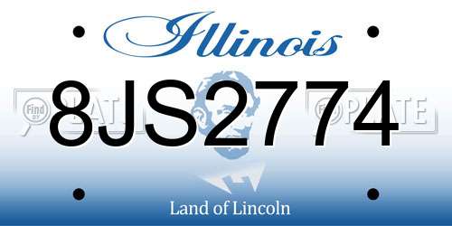 8JS2774 Illinois License Plate