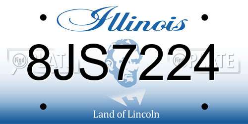 8JS7224 Illinois License Plate