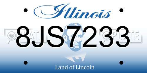 8JS7233 Illinois License Plate