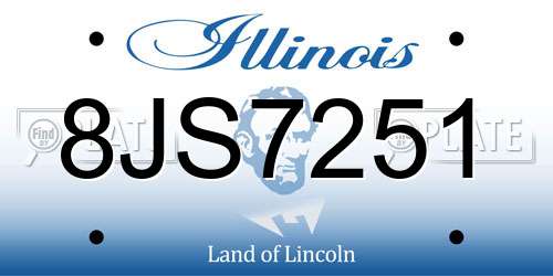 8JS7251 Illinois License Plate
