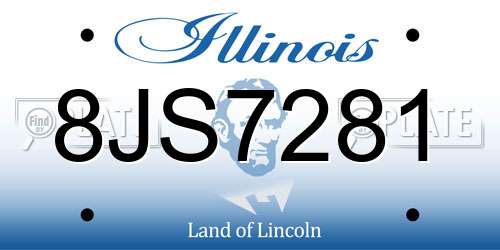 8JS7281 Illinois License Plate