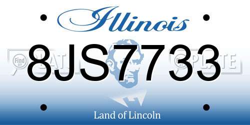 8JS7733 Illinois License Plate