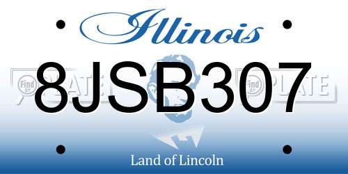 8JSB307 Illinois License Plate