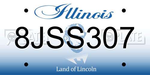 8JSS307 Illinois License Plate