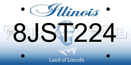 8JST224 Illinois License Plate