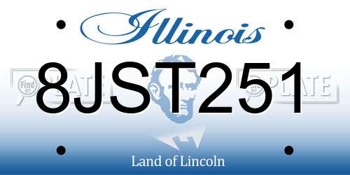 8JST251 Illinois License Plate