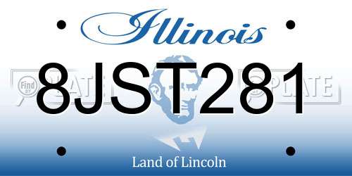 8JST281 Illinois License Plate