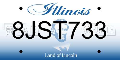 8JST733 Illinois License Plate
