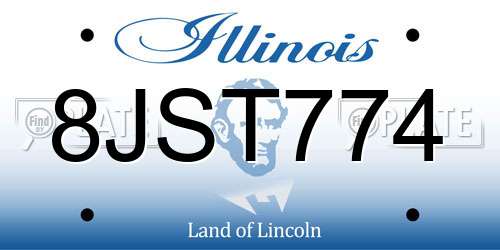 8JST774 Illinois License Plate