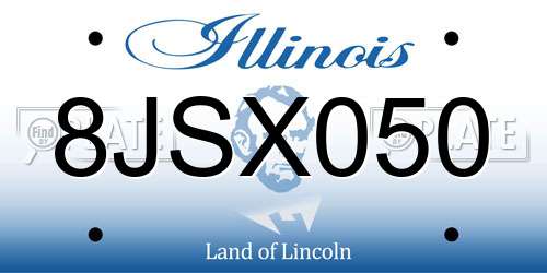 8JSX050 Illinois License Plate