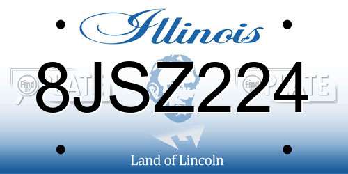 8JSZ224 Illinois License Plate