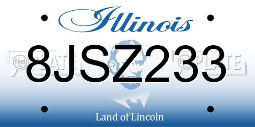 8JSZ233 Illinois License Plate