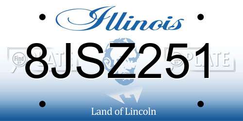 8JSZ251 Illinois License Plate