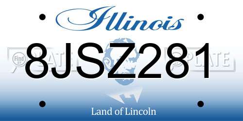 8JSZ281 Illinois License Plate