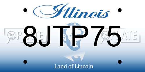 8JTP75 Illinois License Plate