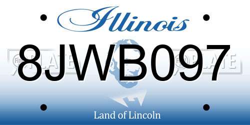 8JWB097 Illinois License Plate