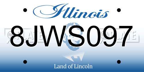 8JWS097 Illinois License Plate