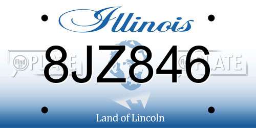 8JZ846 Illinois License Plate