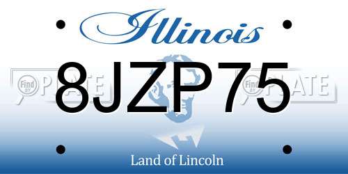 8JZP75 Illinois License Plate