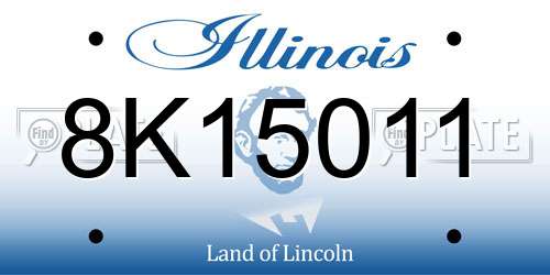 8K15011 Illinois License Plate