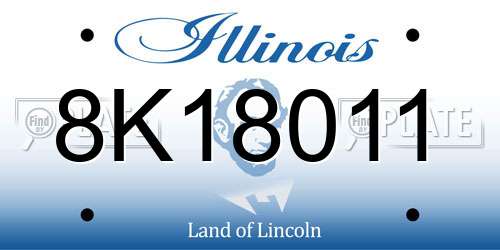8K18011 Illinois License Plate