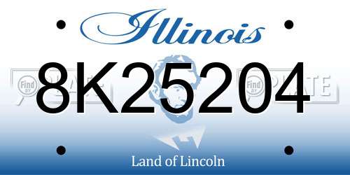 8K25204 Illinois License Plate
