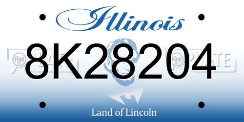 8K28204 Illinois License Plate