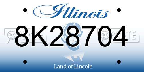 8K28704 Illinois License Plate