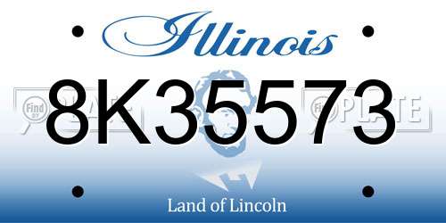 8K35573 Illinois License Plate