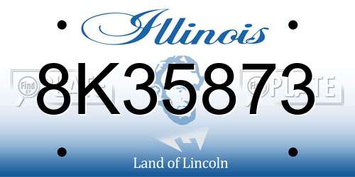8K35873 Illinois License Plate