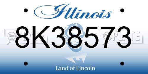 8K38573 Illinois License Plate