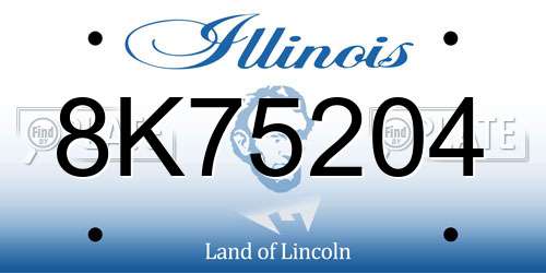 8K75204 Illinois License Plate