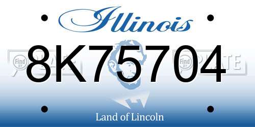 8K75704 Illinois License Plate