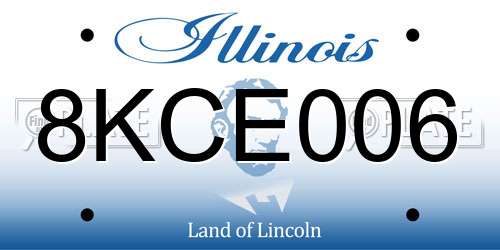 8KCE006 Illinois License Plate