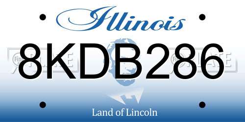 8KDB286 Illinois License Plate