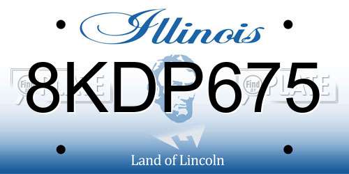8KDP675 Illinois License Plate