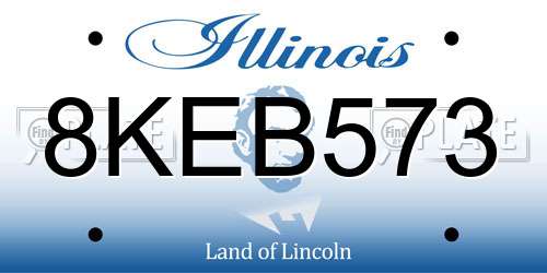 8KEB573 Illinois License Plate