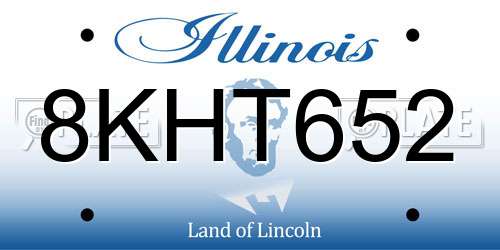 8KHT652 Illinois License Plate