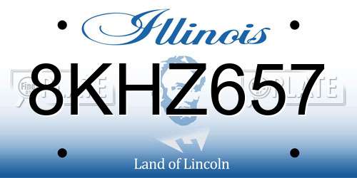 8KHZ657 Illinois License Plate