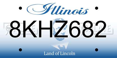 8KHZ682 Illinois License Plate