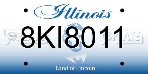 8KI8011 Illinois License Plate