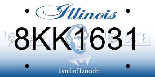 8KK1631 Illinois License Plate