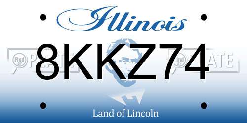 8KKZ74 Illinois License Plate