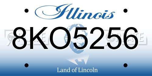8KO5256 Illinois License Plate